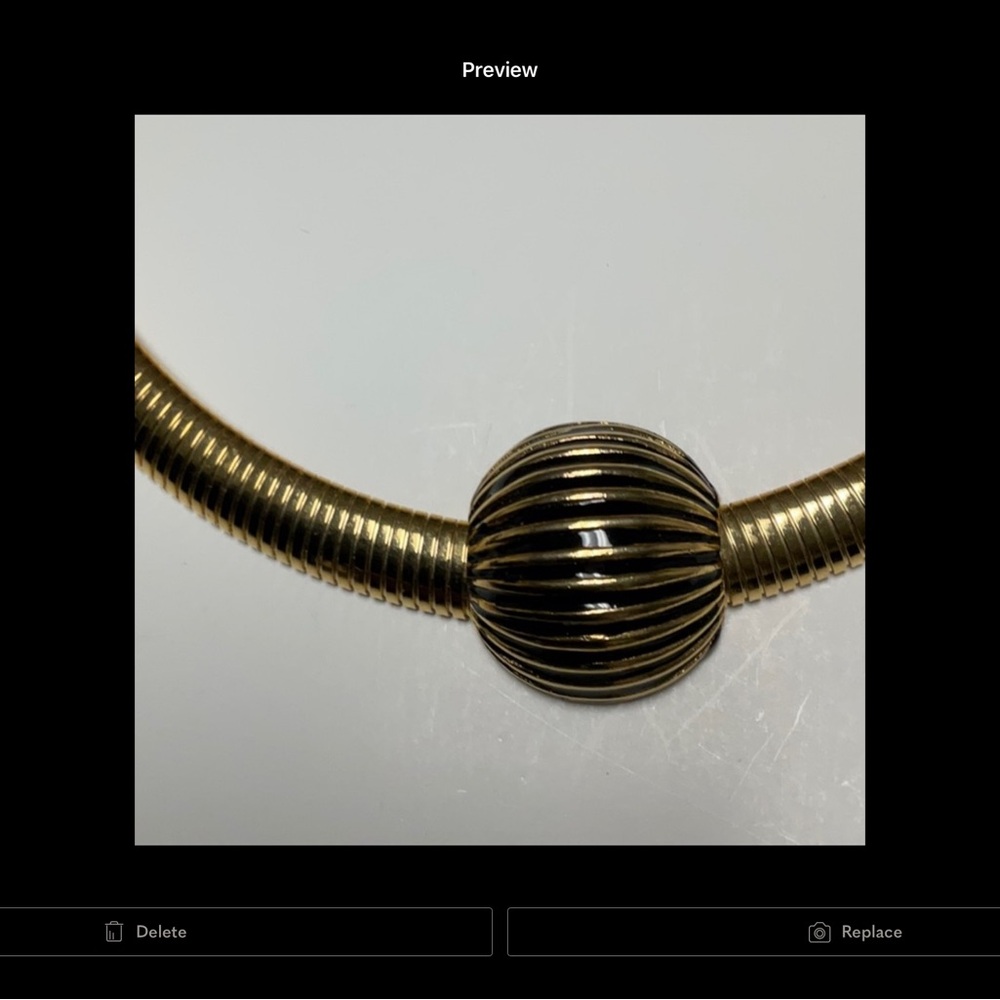 Gold and Black Statement Choker Necklace - Picture 5 of 5